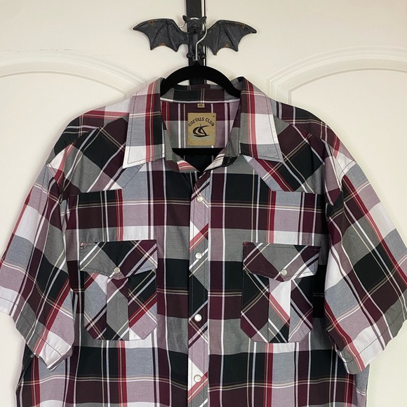 Rockabilly Men’s Snap Front Plaid Shirt Lightweight Comfortable size XXL - Picture 3 of 8